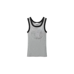 Versace Printed Cotton-Jersey Tank Top in Grey | Sleeveless | Coveti