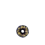 Versace Printed Cotton Poplin Scrunchie in Purple and Gold | Hair Accessories | Coveti