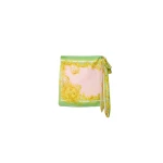 Versace Printed Cotton and Silk Voile Cover-Up Skirt in Yellow and Pink | Beachwear | Coveti