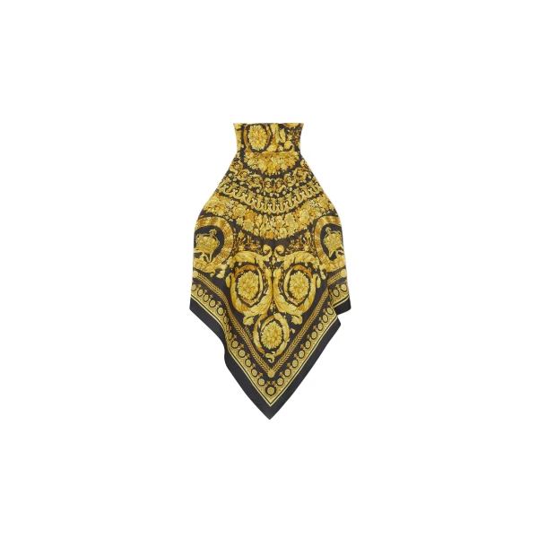 Versace Printed Cover-Up Foulard Top in Black and Print | Beachwear | Coveti