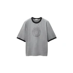Versace Printed-Logo Cotton Jersey T-Shirt in Grey | T-shirts | Coveti