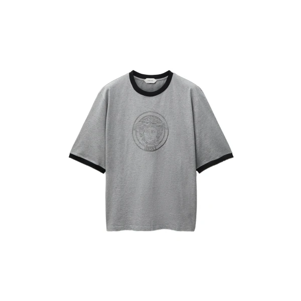 Printed-Logo Cotton Jersey T-Shirt in Grey