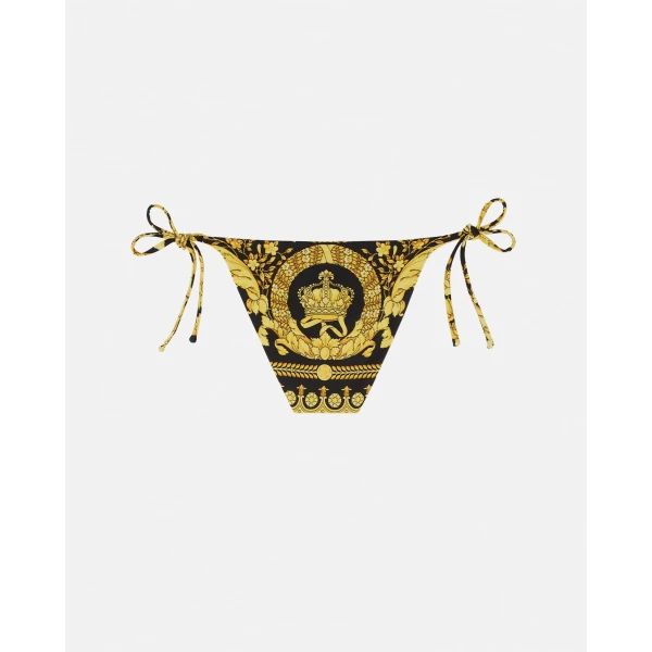Versace Printed Nylon-Blend Bikini Bottoms in Print, view 4 | Bikini
