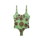 Versace Printed One-Piece Swimsuit in Green | Swimsuits | Coveti