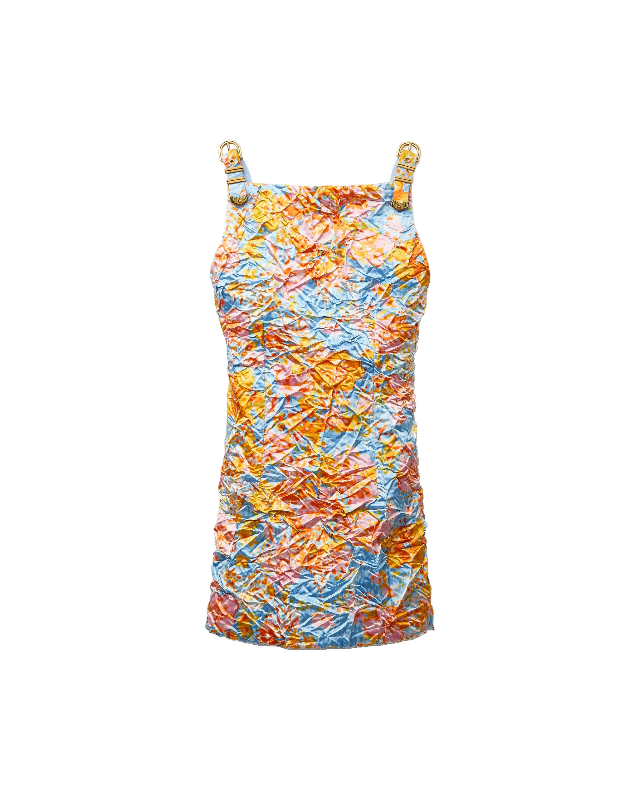 Versace Printed Silk Duchesse Mini Dress in Blue and Orange Versace Printed Silk Duchesse Mini Dress in Blue and Orange | Mini Dresses | Coveti