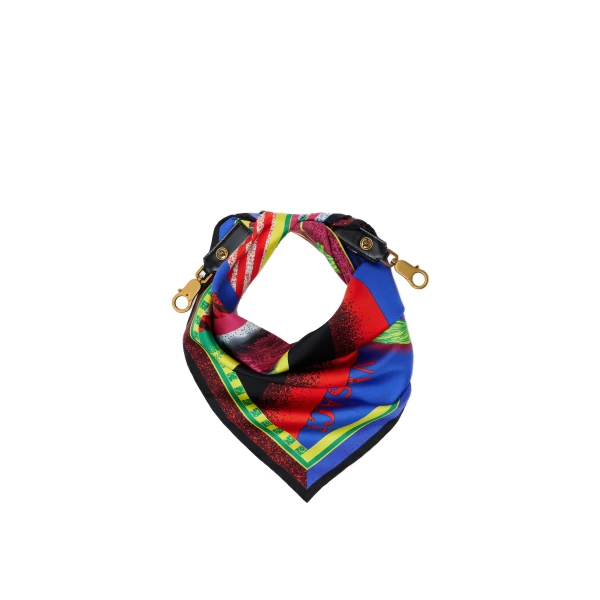 Printed Silk Scarf Charm 55 cm in Multicolour
