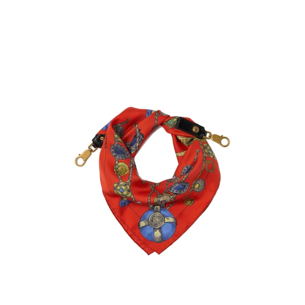 Printed Silk Scarf Charm 55 cm in Red