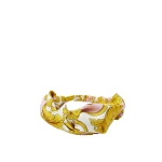 Versace Printed Silk Twill Headband in Yellow and Pink | Hair Accessories | Coveti