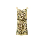 Versace Printed Silk Twill Midi Dress in Yellow | Midi Dresses | Coveti