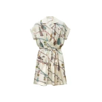 Versace Printed Silk Twill Mini Dress in White and Hangin' Out Print | Mini Dresses | Coveti