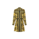 Versace Printed Silk Twill Mini Shirt Dress in Black and Print | Mini Dresses | Coveti
