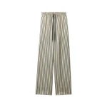 Versace Printed Silk Twill Pajama-Style Trousers in White and Black | Pants | Coveti