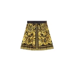 Versace Printed Silk Twill Pleated Mini Skirt in Black and Print, Ref. 1004222 | Pleated Skirts | Coveti