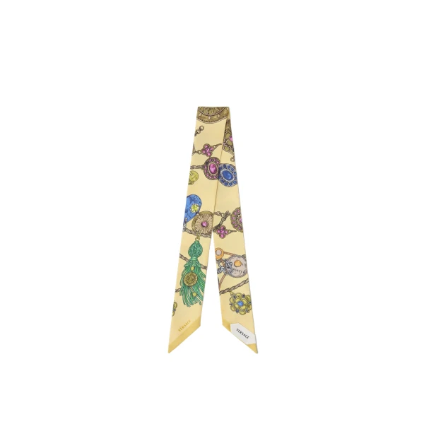 Printed Silk Twill Ribbon in Yellow