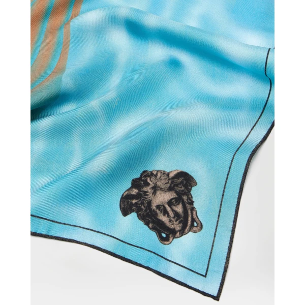 Versace Printed Silk Twill Scarf 90 cm in Floating By Print, view 3 | Scarves