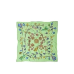 Versace Printed Silk Twill Scarf 90 cm in Green | Scarves | Coveti