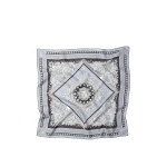 Versace Printed Silk Twill Scarf 90 cm in Grey and Black | Scarves | Coveti