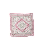 Versace Printed Silk Twill Scarf 90 cm in Grey and Pink | Scarves | Coveti