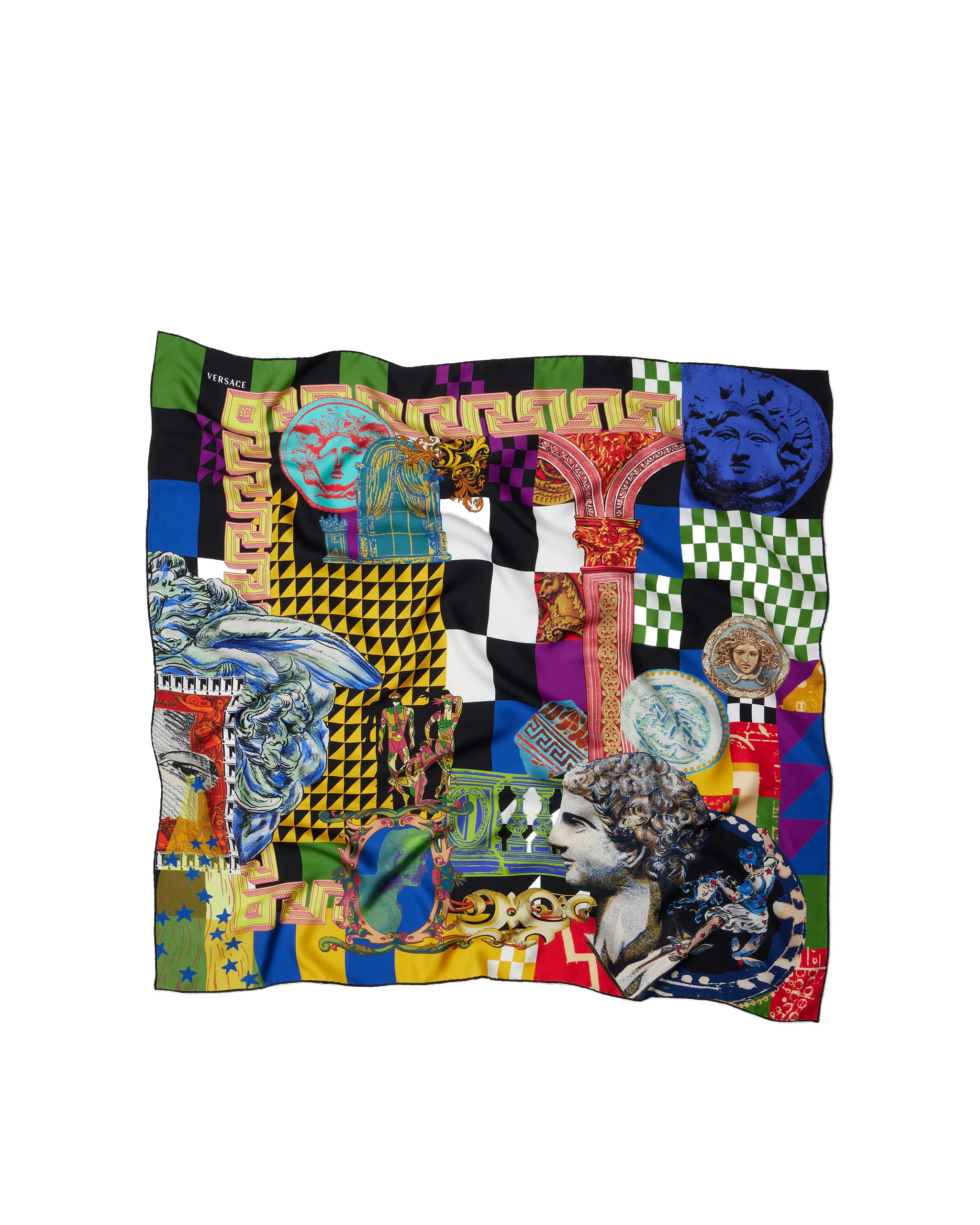 Versace Printed Silk Twill Scarf 90 cm in Medusa Collage Print Versace Printed Silk Twill Scarf 90 cm in Medusa Collage Print | Scarves | Coveti
