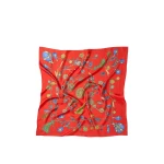 Versace Printed Silk Twill Scarf 90 cm in Red | Scarves | Coveti