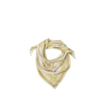 Versace Printed Silk Twill Scarf in White and Gold | Scarves | Coveti