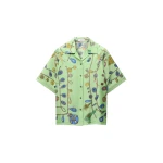 Versace Printed Silk Twill Shirt in Green, Ref. 1025300 | Shirts | Coveti