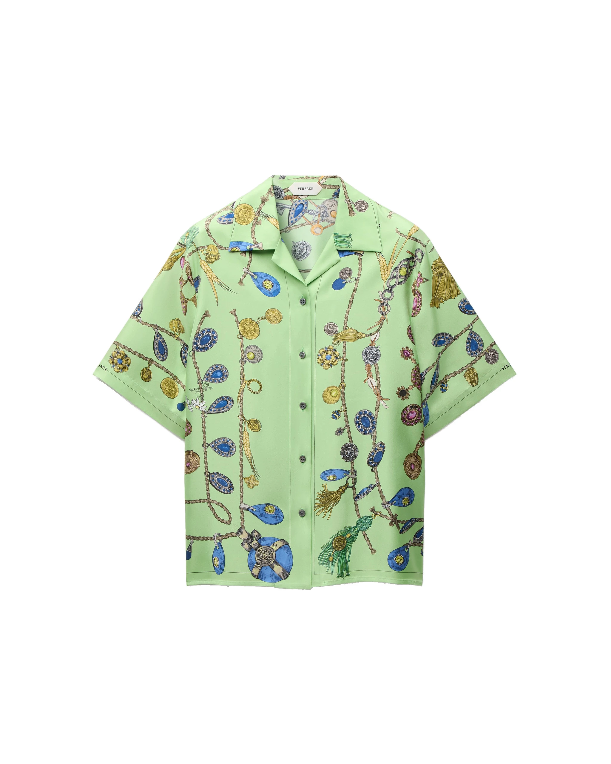 Versace Printed Silk Twill Shirt in Green, Ref. 1025300 Versace Printed Silk Twill Shirt in Green, Ref. 1025300 | Shirts | Coveti