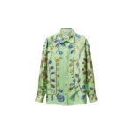 Versace Printed Silk Twill Shirt in Green, Ref. 1025686 | Shirts | Coveti