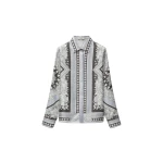 Versace Printed Silk Twill Shirt in Grey and Black | Shirts | Coveti