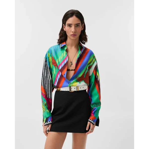 Versace Printed Silk Twill Shirt in Multicolour, Ref. 1025686, view 2 | Shirts
