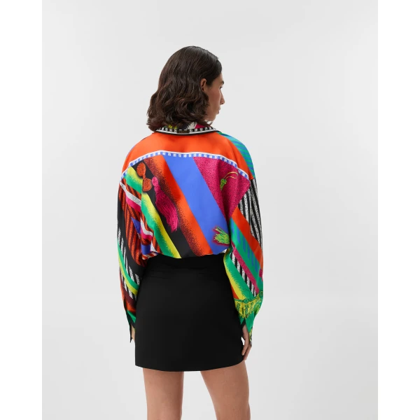 Versace Printed Silk Twill Shirt in Multicolour, Ref. 1025686, view 3 | Shirts