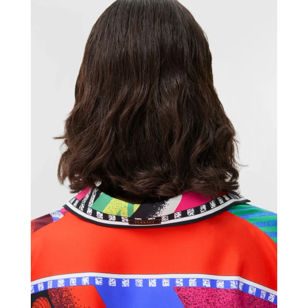 Versace Printed Silk Twill Shirt in Multicolour, Ref. 1025686, view 5 | Shirts