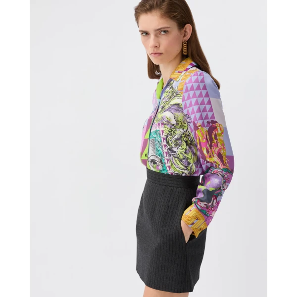 Versace Printed Silk Twill Shirt in Multicolour, Ref. 1026730, view 4 | Shirts