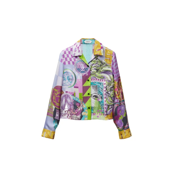 Printed Silk Twill Shirt in Multicolour, Ref. 1026730