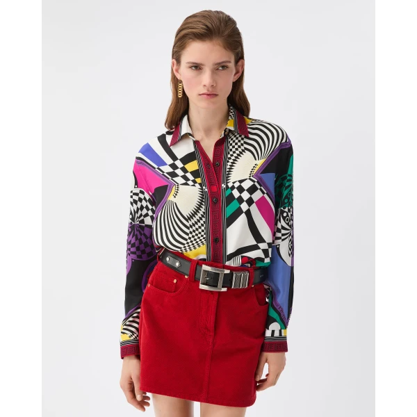 Versace Printed Silk Twill Shirt in Teatro Print, view 2 | Shirts