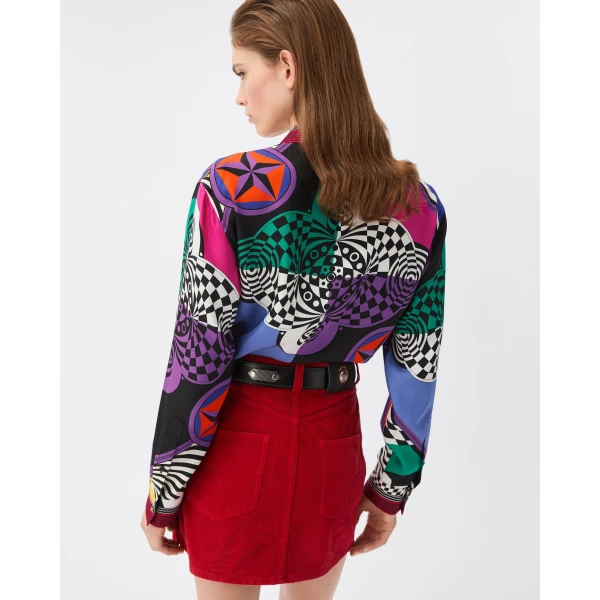 Versace Printed Silk Twill Shirt in Teatro Print, view 3 | Shirts
