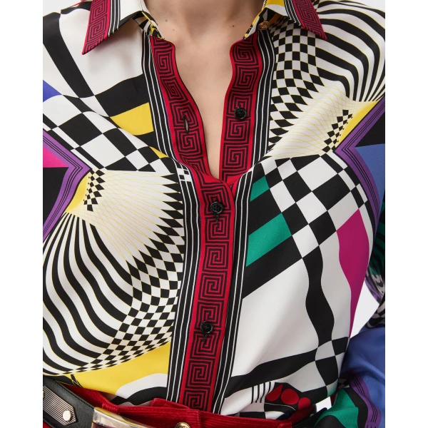 Versace Printed Silk Twill Shirt in Teatro Print, view 4 | Shirts
