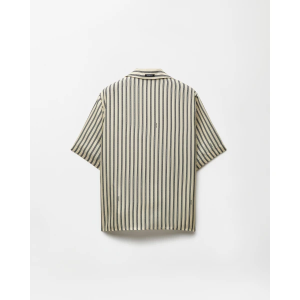 Versace Printed Silk Twill Shirt in White and Black, view 3 | Shirts