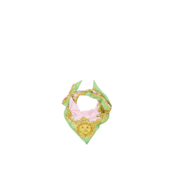 Printed Twill Bandana in Yellow and Pink