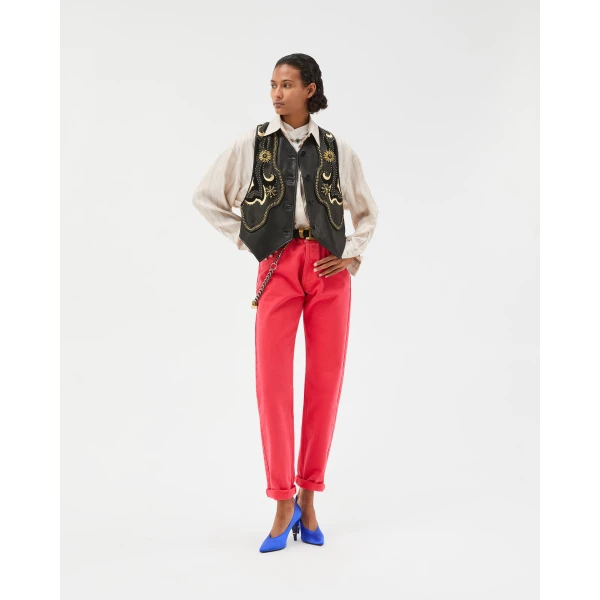 Versace Regular Jeans in Red, view 2 | Denim