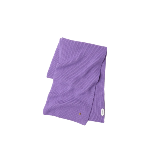 Versace Ribbed Wool Knit Scarf in Purple | Scarves | Coveti
