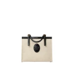 Versace Rivière Canvas Tote in Black and Beige, Ref. 1A17864 | Totes & Top-Handle Bags | Coveti