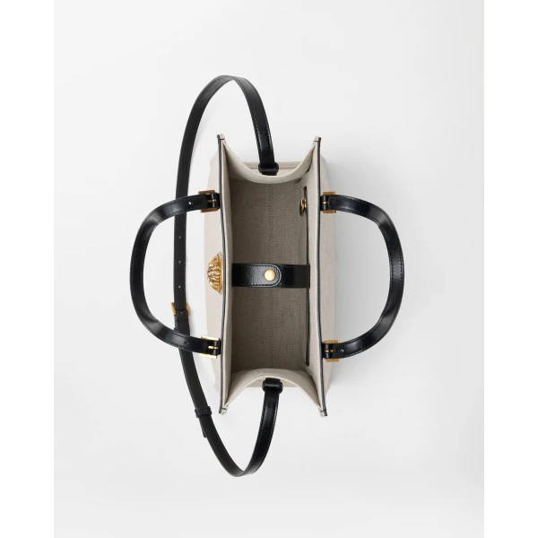 Versace Rivière Canvas Tote in Black and Beige, Ref. 1A19218, view 5 | Totes & Top-Handle Bags