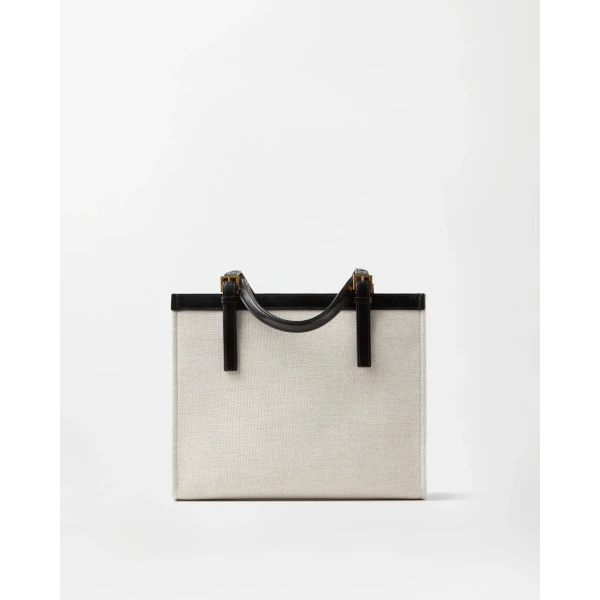 Versace Rivière Canvas Tote in Black and Beige, Ref. 1A19218, view 6 | Totes & Top-Handle Bags