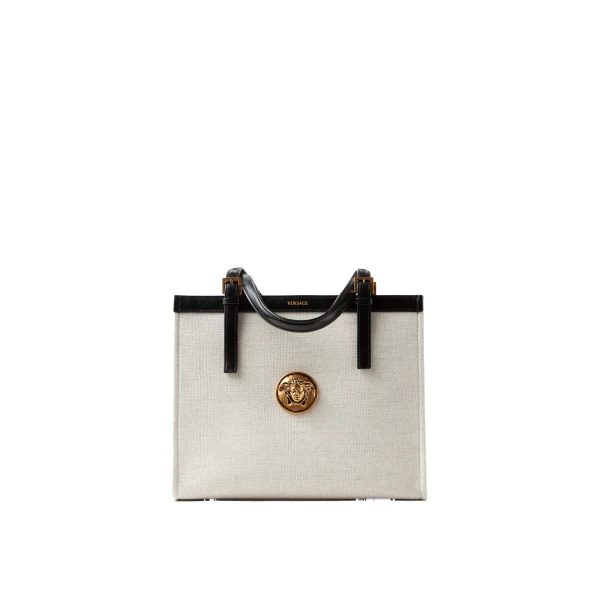 Rivière Canvas Tote in Black and Beige, Ref. 1A19218