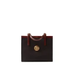 Versace Rivière Canvas Tote in Black and Brown | Totes & Top-Handle Bags | Coveti