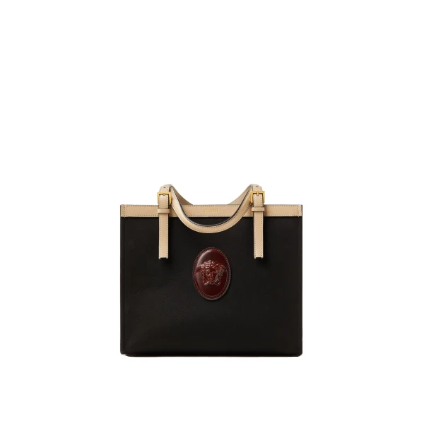 Versace Rivière Canvas Tote in Black | Totes & Top-Handle Bags | Coveti