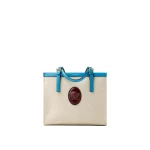 Versace Rivière Canvas Tote in Light Blue | Totes & Top-Handle Bags | Coveti