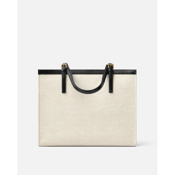 Versace Rivière Large Canvas Tote in Black and Beige, Ref. 1A17864, view 5 | Totes & Top-Handle Bags