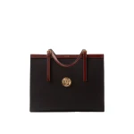 Versace Rivière Large Canvas Tote in Black and Brown | Totes & Top-Handle Bags | Coveti